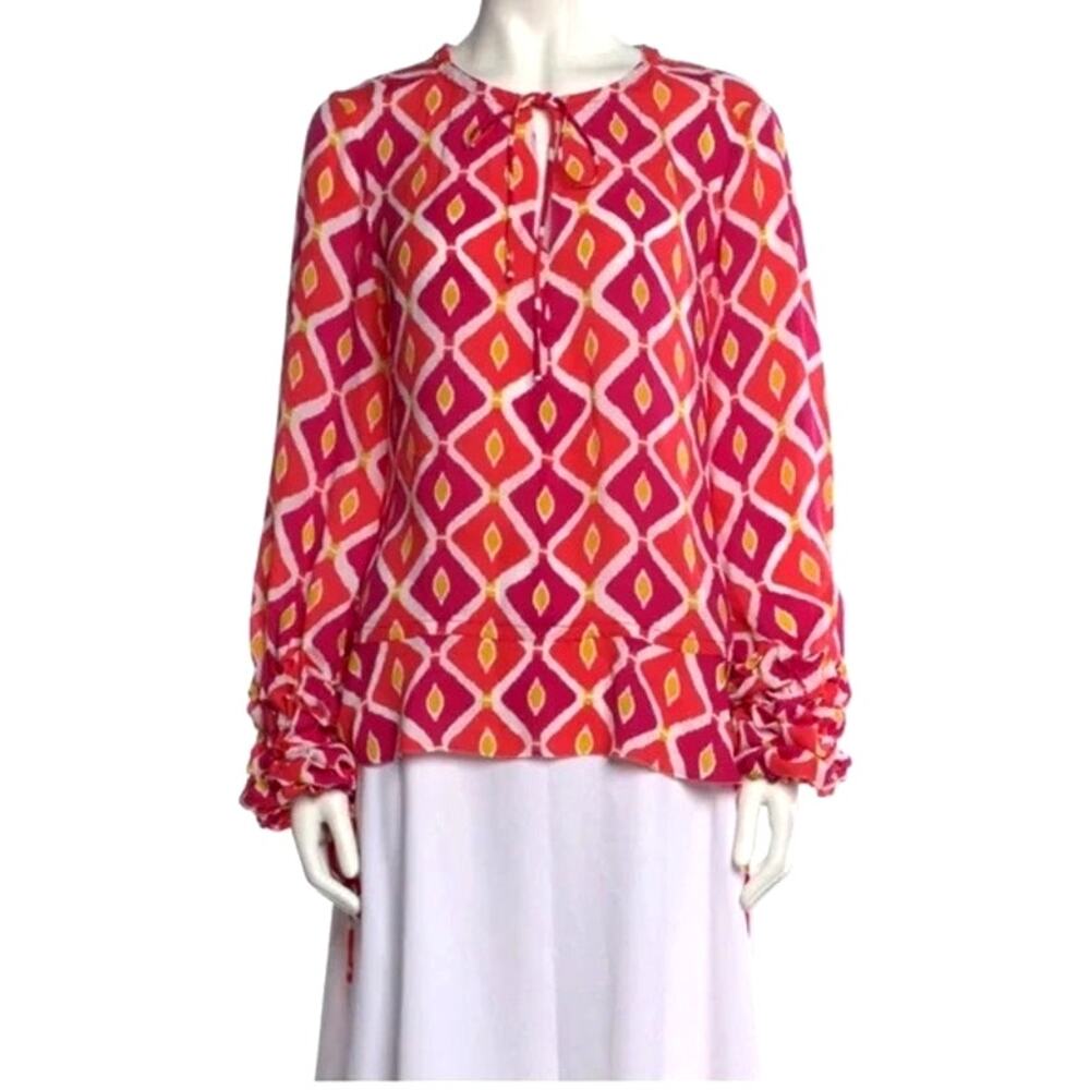 Tory Burch Silk Printed Blouse Size 4